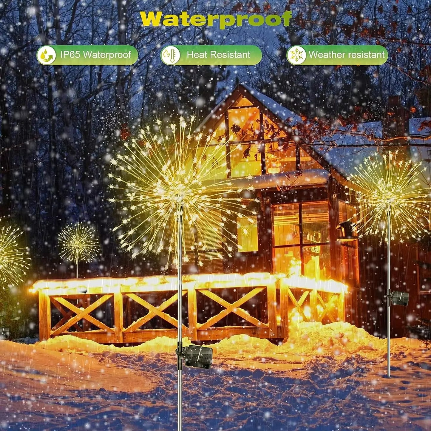 LED Solar Firework Lights Colorful Outdoor Garden Decoration