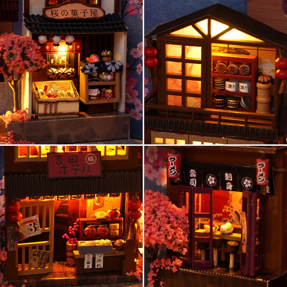 Wooden book nook kit with LED light perfect for birthday gifts