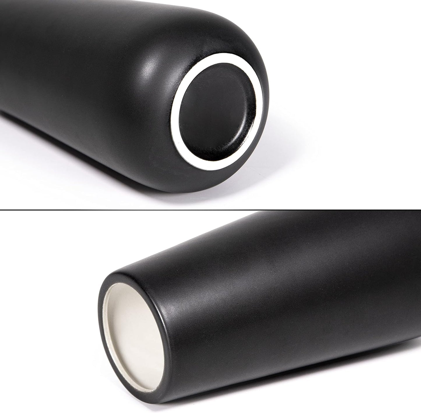 8 Inch Ceramic Flower Vase Matte Finishing, Minimalist Design for Home Décor, Bedroom, Living Room, Centerpieces, Office, Ebony Black, VS-XH-E-1