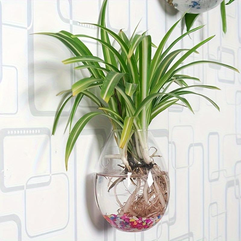 Creative Hydroponic Vase, 1/2/4 Counts Wall Mounted Glass Vase without Plant, Wall Hanging Vase for Home Office Balcony Dining Room Dormitory Decor, Terrarium