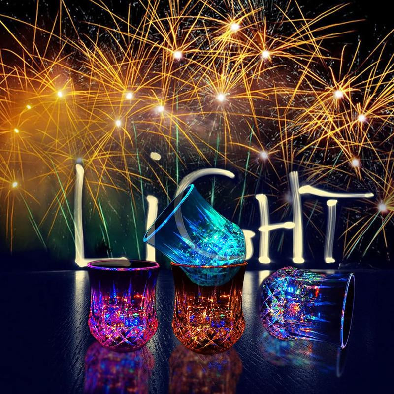Liquid Activated Flash Crystal Cups Glowing Party Glasses 2/4/6 Pack
