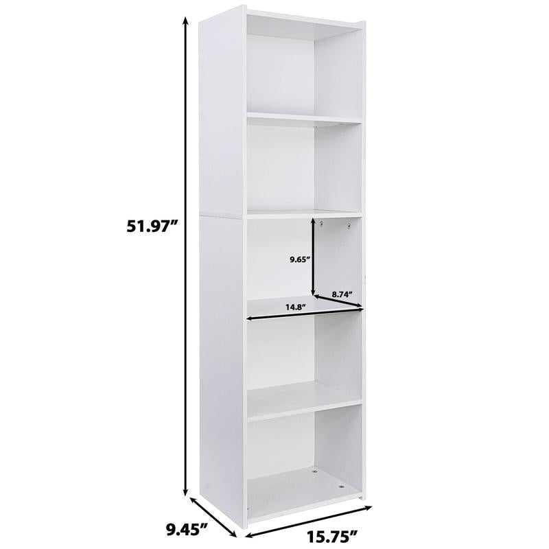 Segawe 5-Tier Bookshelf Bookcase – Multipurpose Storage for Home