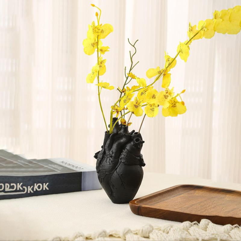 Heart Organ Design Flower Vase Decorative Resin Home Decor