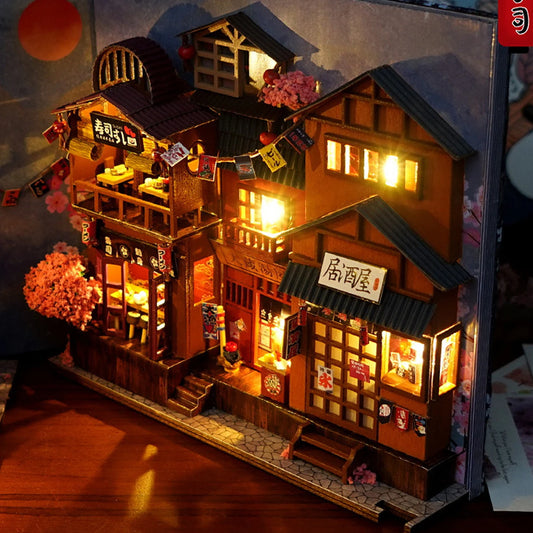 Wooden book nook kit with LED light perfect for birthday gifts