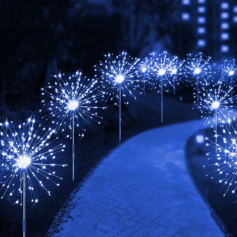 LED Solar Firework Lights Colorful Outdoor Garden Decoration